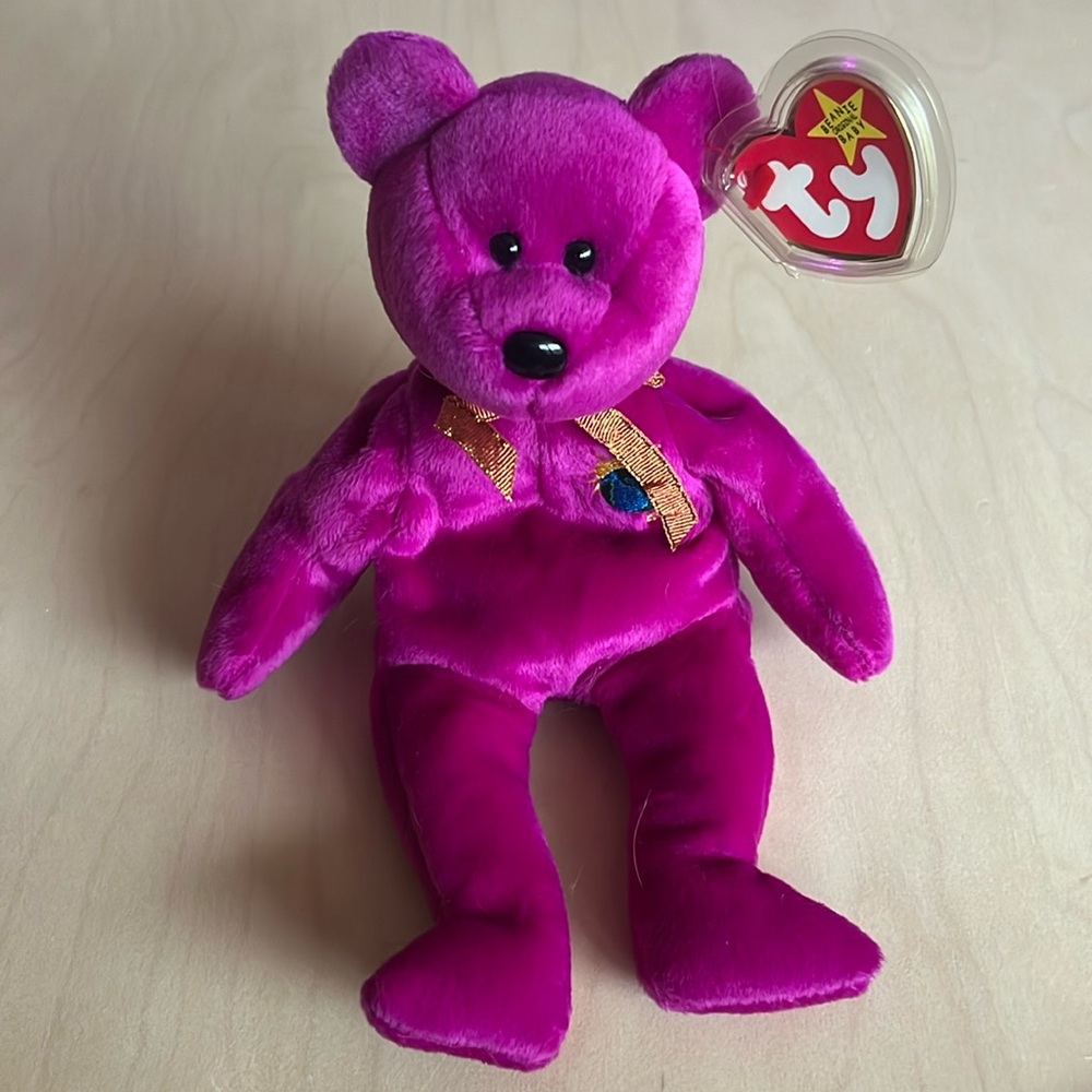 🔥3/$20 - Vintage TY Beanie Baby – Millenium the Bear (1999) – EUC with tag